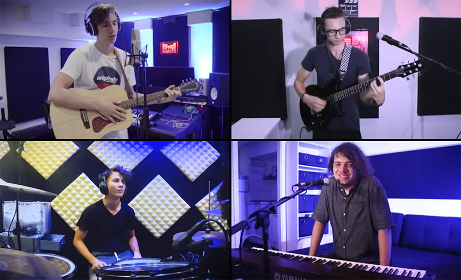 Artists perform at a well-equipped studio