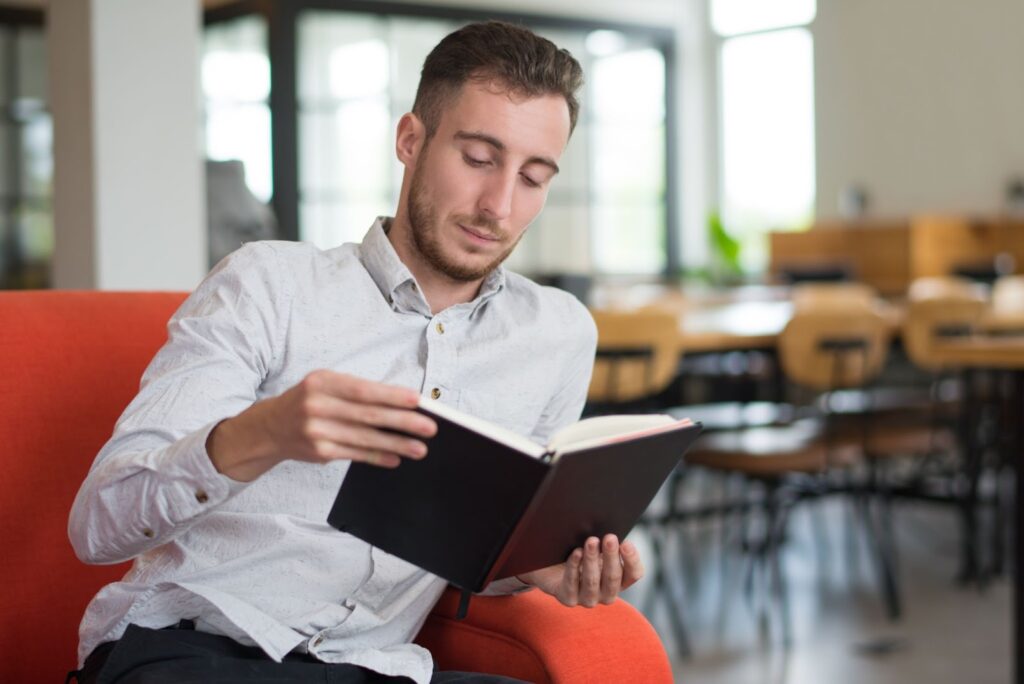 the men are reading book
