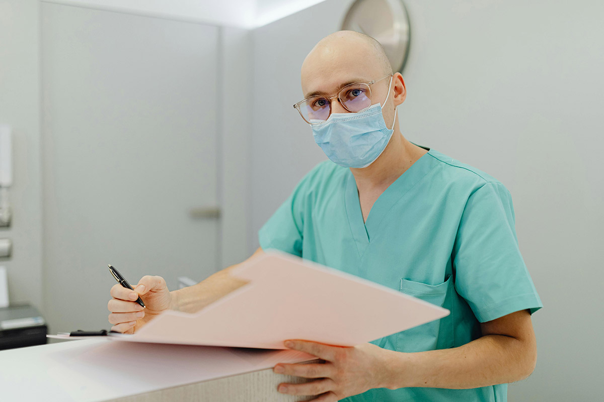 Doctor in Teal Scrub Suit