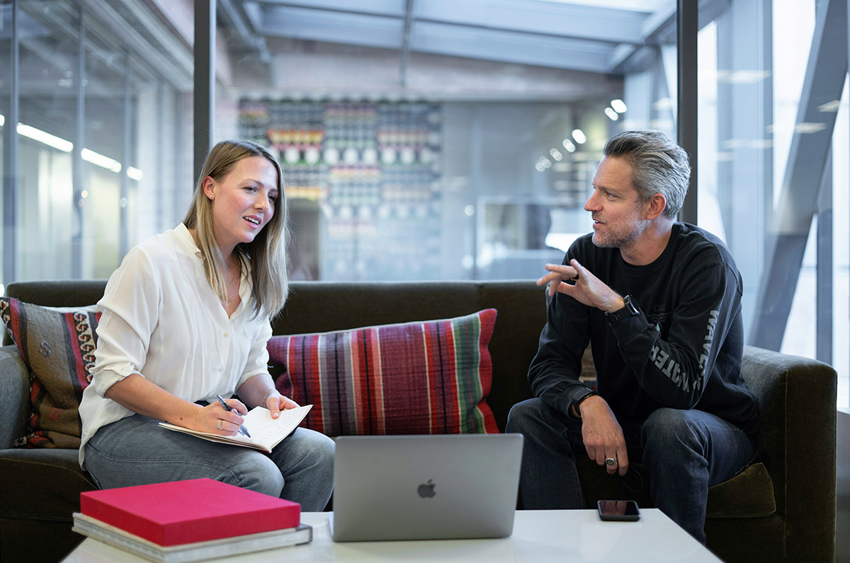 woman and man discussing
