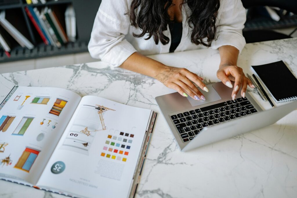 Woman Using a Laptop