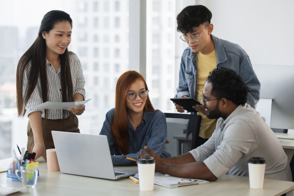 people work at office